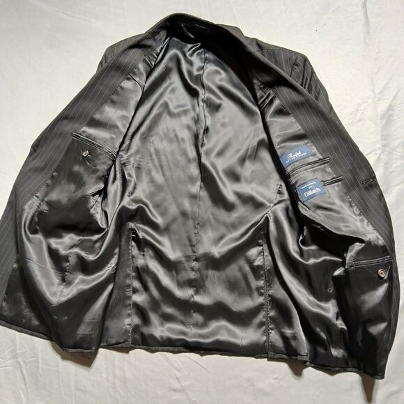 Ralph Lauren 42R Blazer Black Classic Retro Stripe Preppy Wool Sport Coat Jacket - Picture 5 of 11